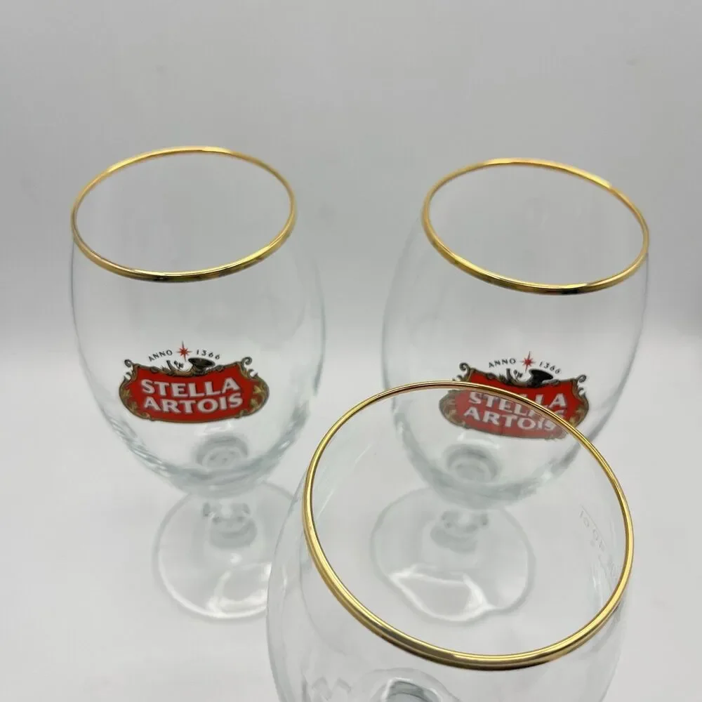 14 oz Stella Artois Belgium crystal mug beer glass 40 cl Lot of 3
